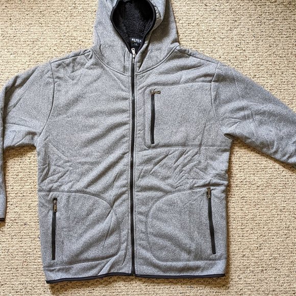 NWT Blu Rock Men's Hooded Sherpa Zipper TECH Jacket  Zipper FITS MED-Large - Picture 3 of 12